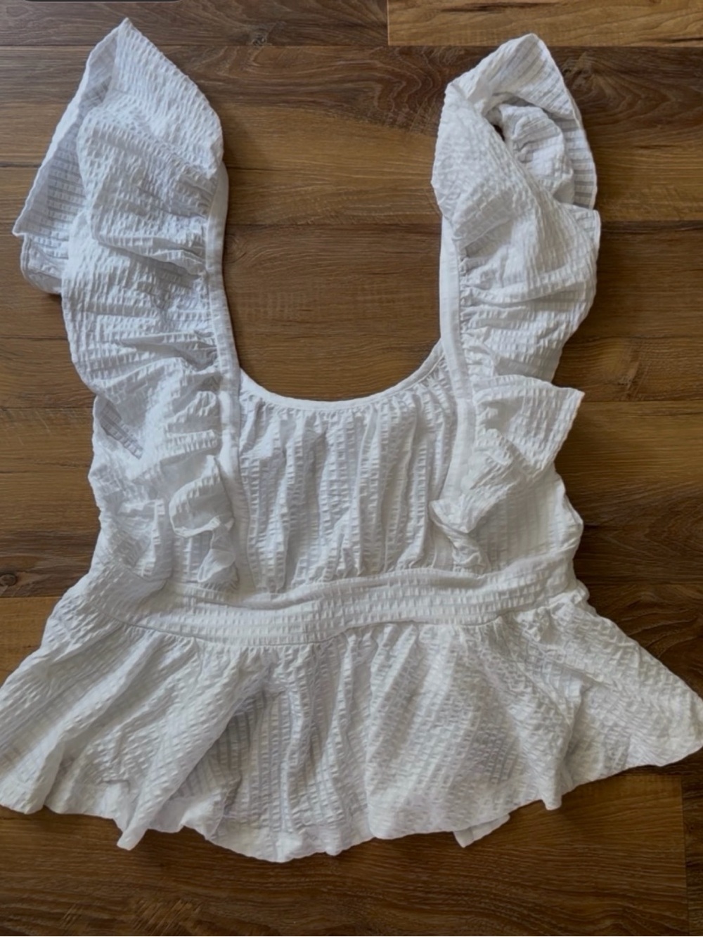Anthropologie Maeve Ruffled Peplum open back Sleeveless Top